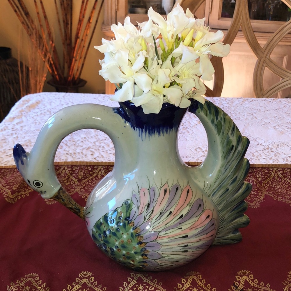 🌺 El Palomar, Mexico; Unique & Exotic Bird Vase!!